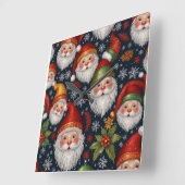 Weihnachtskollektion Vintage Weihnachtsmann Quadratische Wanduhr (Winkel)