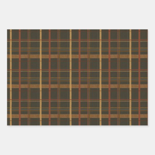 Weihnachtskollektion | Warm Kariert, Streifen, Zed Geschenkpapier Set (Vorderseite 2)