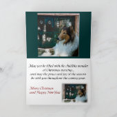 Weihnachtskollie am Fenster Feiertagskarte (Innenseite)