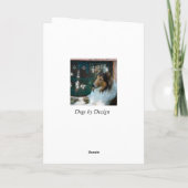 Weihnachtskollie am Fenster Feiertagskarte (Rückseite)