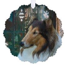 Weihnachtskollie am Fenster