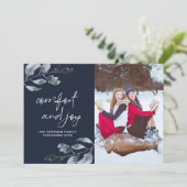 Weihnachtskomfort und Jotanisches Foto Feiertagskarte (Stehend Vorderseite)