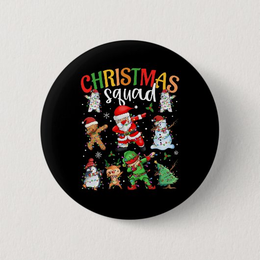 Weihnachtskommad Santa Dabbing Elf Familie Matchin Button (Vorderseite)