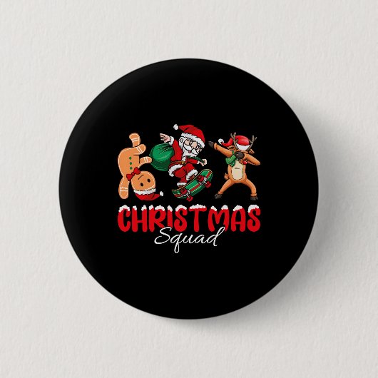 Weihnachtskommad Santa Dabbing Elf Familie Matchin Button (Vorderseite)