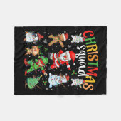 Weihnachtskommad Santa Dabbing Elf Familie Matchin Fleecedecke (Vorderseite (Horizontal))