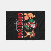 Weihnachtskommad Santa Dabbing Elf Familie Matchin Fleecedecke (Vorderseite (Horizontal))