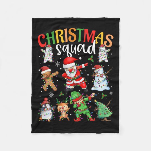Weihnachtskommad Santa Dabbing Elf Familie Matchin Fleecedecke (Vorderseite)