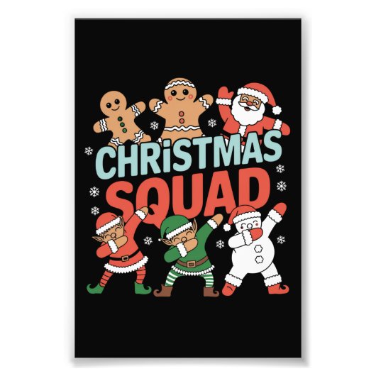 Weihnachtskommad Santa Dabbing Elf Familie Matchin Fotodruck (Vorne)