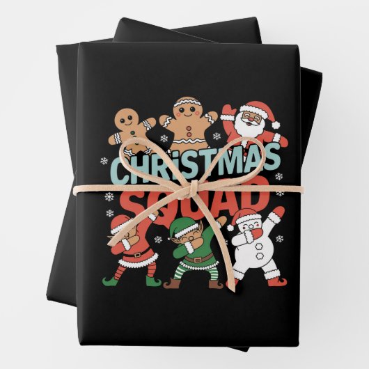 Weihnachtskommad Santa Dabbing Elf Familie Matchin Geschenkpapier Set (Beispiel)