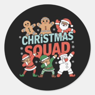 Weihnachtskommad Santa Dabbing Elf Familie Matchin Runder Aufkleber