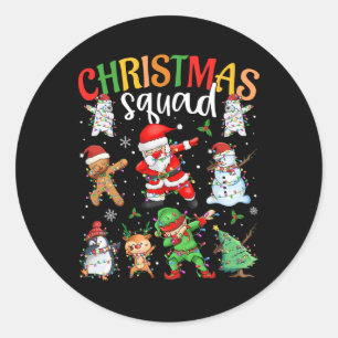 Weihnachtskommad Santa Dabbing Elf Familie Matchin Runder Aufkleber