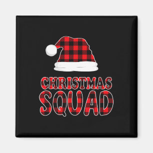 Weihnachtskommando Red Kariert Xmas Family Group M Magnet