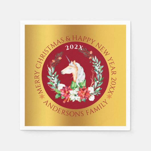 Weihnachtskomposition und Poinsettia Serviette (Vorderseite)