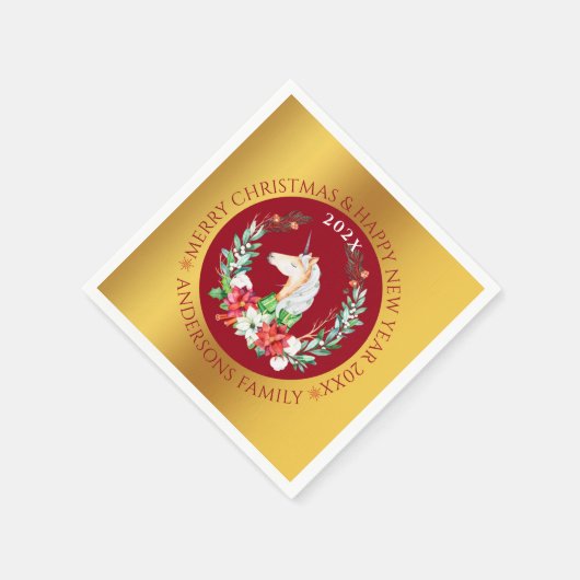 Weihnachtskomposition und Poinsettia Serviette (Ecke)