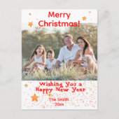 Weihnachtskonfetti-Foto-Postkarte Postkarte (Vorderseite)