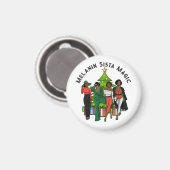 Weihnachtskönigin Melanin Sista Black Girl Magic F Magnet (Vorderseite/Rückseite)