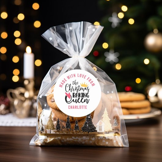 Weihnachtskönigin nach Maß Runder Aufkleber