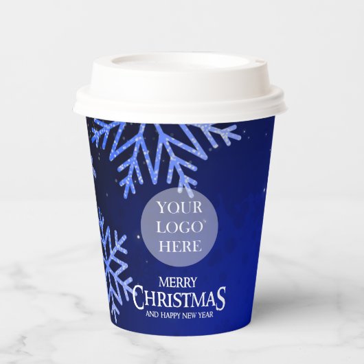 Weihnachtskonzern-Logo-Party Pappbecher (Vorderseite)