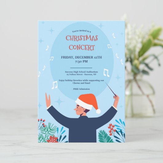 Weihnachtskonzert Blauer Einladung (Stehend Vorderseite)