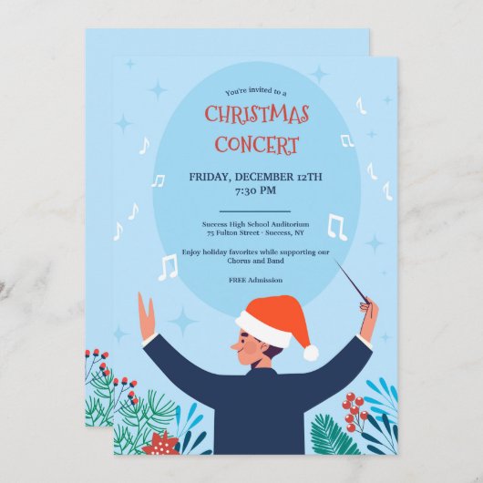 Weihnachtskonzert Blauer Einladung (Vorne/Hinten)