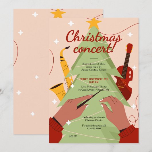 Weihnachtskonzert Einladung (Vorne/Hinten)