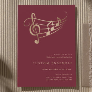 Weihnachtskonzert Gold Rote Elegante Einladung