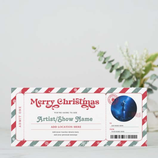 Weihnachtskonzert Show Geschenk Ticket Einladung (Stehend Vorderseite)