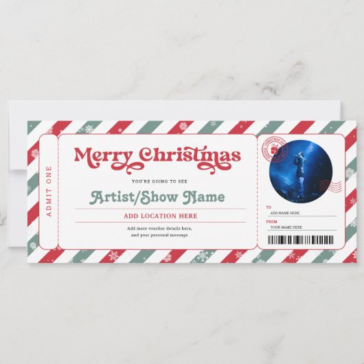 Weihnachtskonzert Show Geschenk Ticket Einladung (Vorderseite)