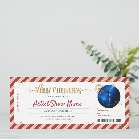 Weihnachtskonzert Show Geschenk Ticket Einladung (Stehend Vorderseite)