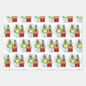 Weihnachtskoordinate Raubvögel 3 Geschenkpapier Set (Vorderseite 3)