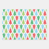 Weihnachtskoordinaten in Rot und Grün 3 Spaß Geschenkpapier Set (Vorderseite)