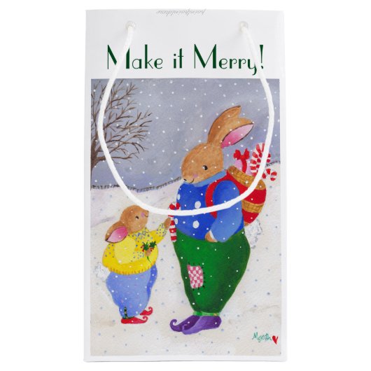 Weihnachtskorb Bunny Gift Tasche Kleine Geschenktüte (Rückseite)