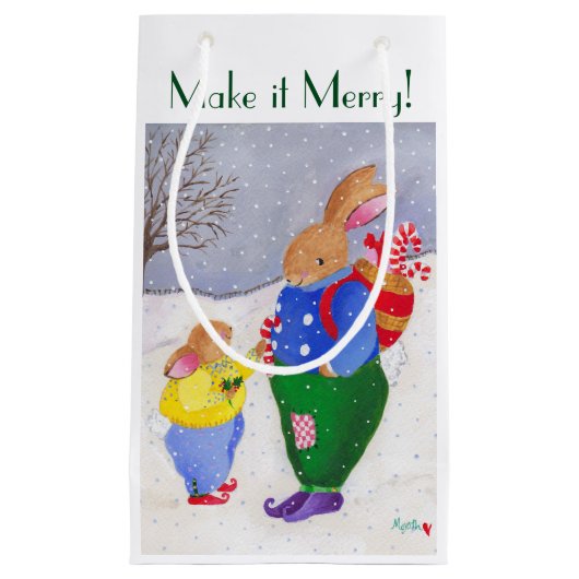 Weihnachtskorb Bunny Gift Tasche Kleine Geschenktüte (Vorderseite)