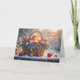 Weihnachtskorb für Frohe Festtage Karte