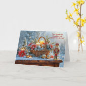 Weihnachtskorb für Tochter und zukünftigen Schwieg Karte (Gelbe Blume)