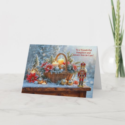 Weihnachtskorb für Tochter und zukünftigen Schwieg Karte (Vorderseite)