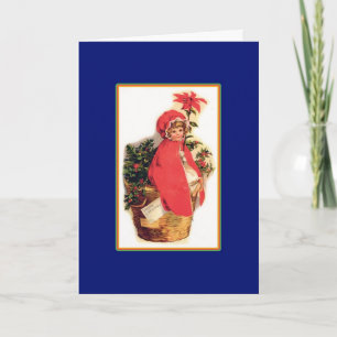 Weihnachtskorb - Vintage Karte