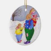 Weihnachtskorbschmuck Keramik Ornament (Rechts)