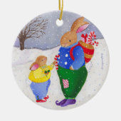 Weihnachtskorbschmuck Keramik Ornament (Vorne)
