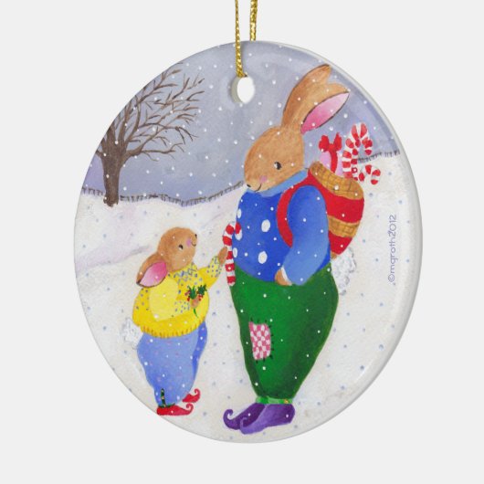 Weihnachtskorbschmuck Keramik Ornament (Links)