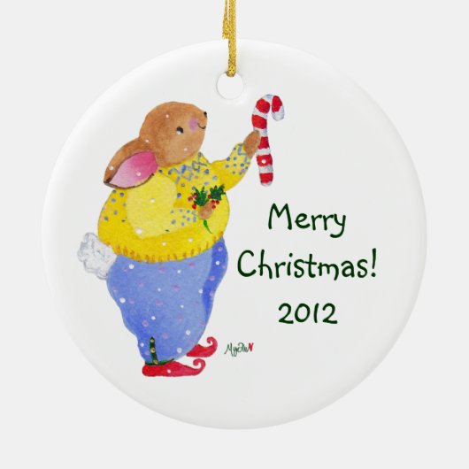 Weihnachtskorbschmuck Keramik Ornament (Hinten)