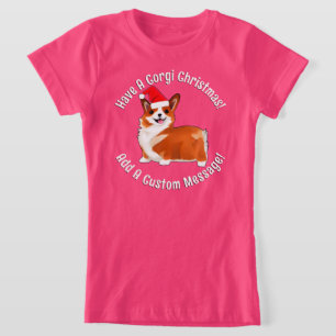 Weihnachtskorgi Hund mit Weihnachtsmannmütze T - S T-Shirt