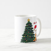 Weihnachtskorgi mit Schwanz Weihnachtsmannmütze Pe Kaffeetasse (VorderseiteRechts)