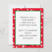 Weihnachtskorgi mit Weihnachtsmannmütze Personalis Feiertagskarte (Rückseite)