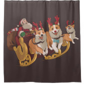 Weihnachtskorgis Duschvorhang (Vorderseite)