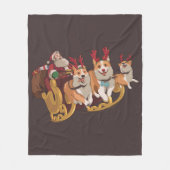 Weihnachtskorgis Fleecedecke (Vorderseite)