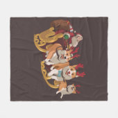 Weihnachtskorgis Fleecedecke (Vorderseite (Horizontal))