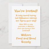 Weihnachtskorn-Halloween Einladung (Rückseite)