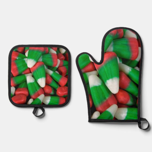 Weihnachtskorn Ofenhandschuh & Topflappen-Set (Vorderseite)