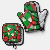 Weihnachtskorn Ofenhandschuh & Topflappen-Set (Vorderseite/Rückseite)